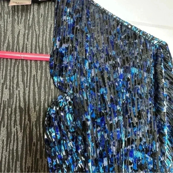 Tanjay Cardigan Velvet Blue / Black / White Size Large - Picture 5 of 16